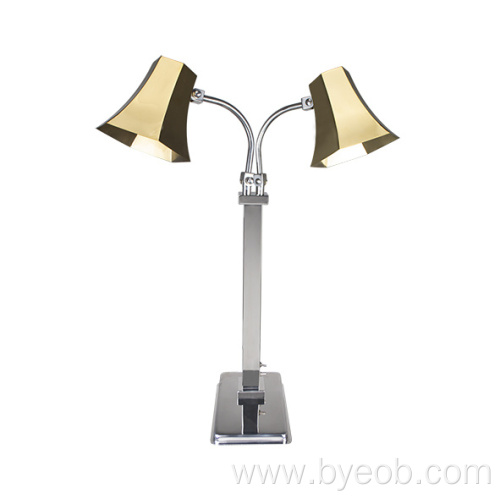 Gold Hexgonal Lamp Shade Two Light Heat Lamps